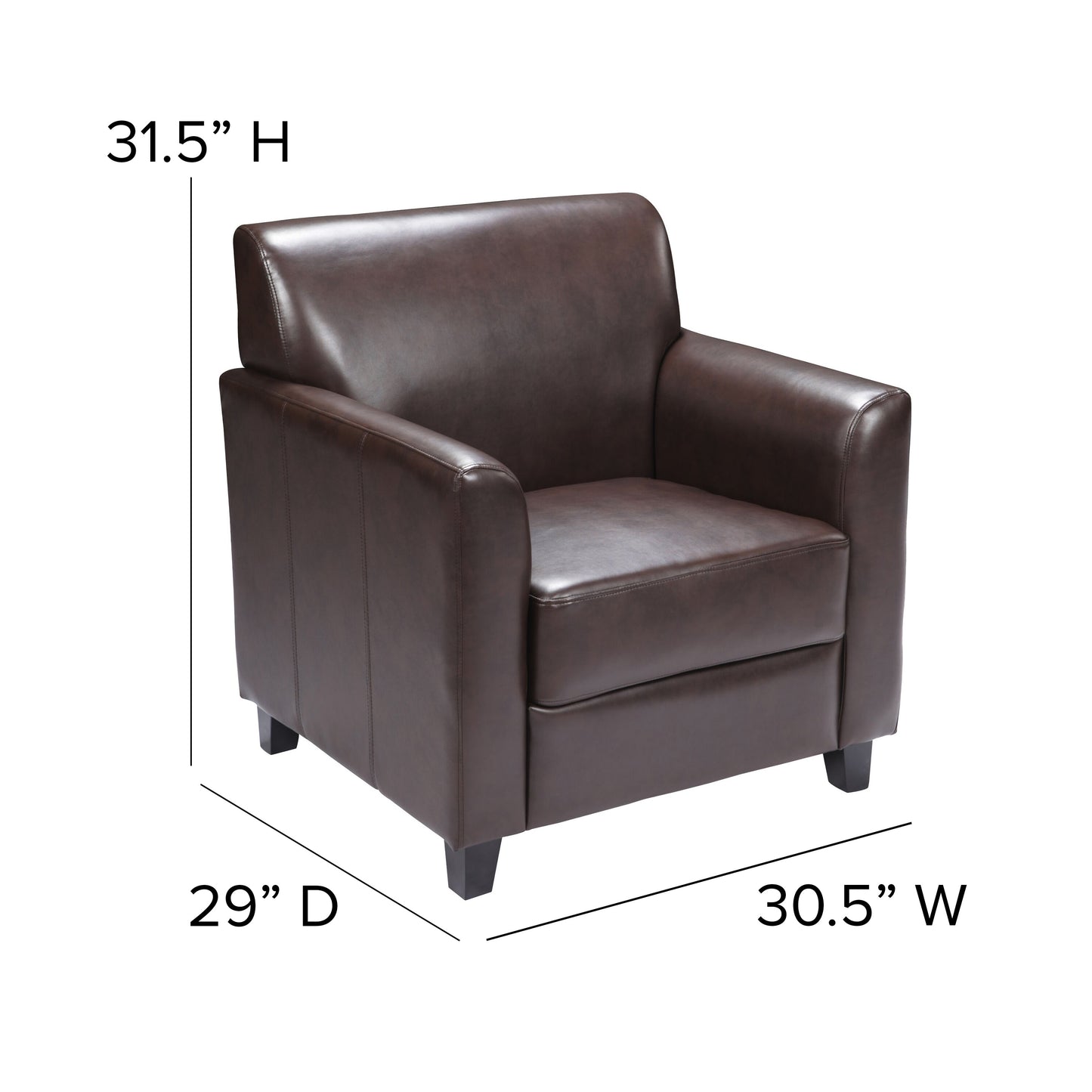 Brown Leather Chair BT-827-1-BN-GG