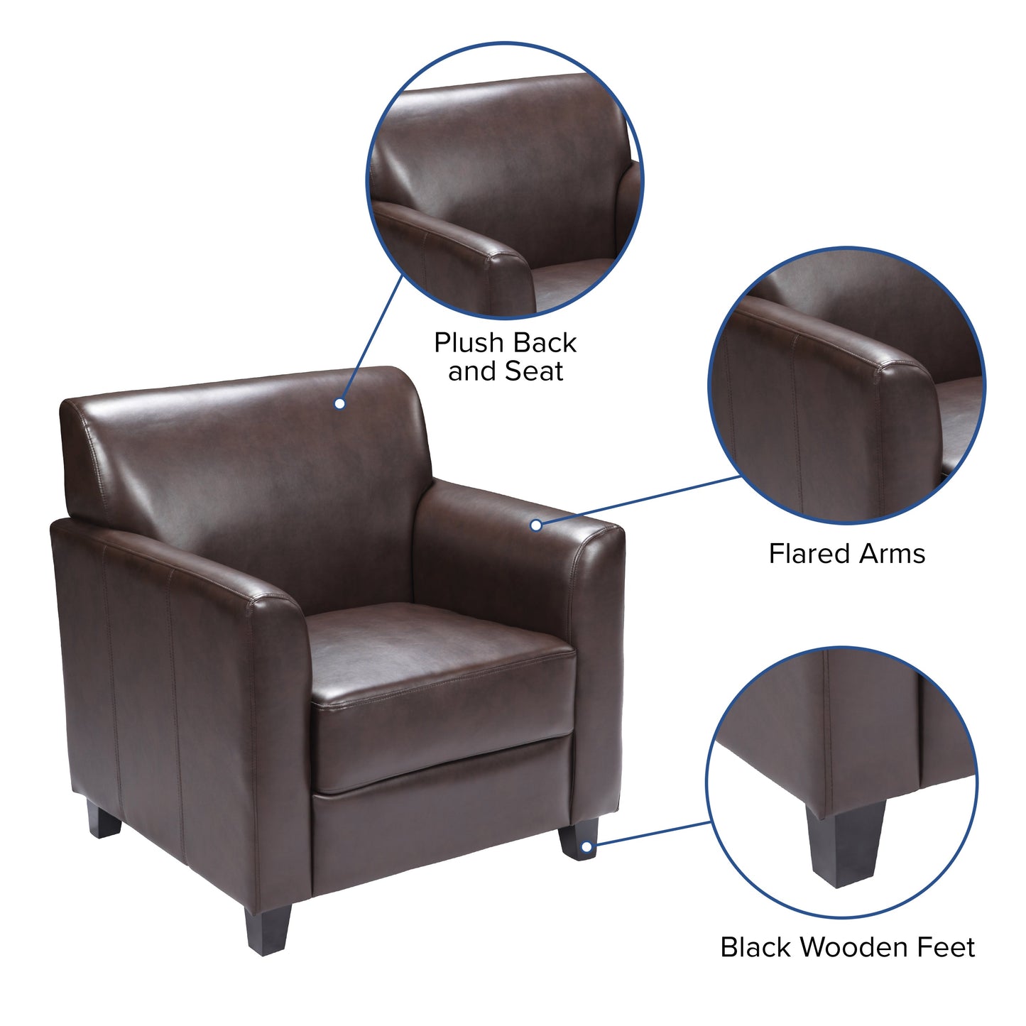 Brown Leather Chair BT-827-1-BN-GG