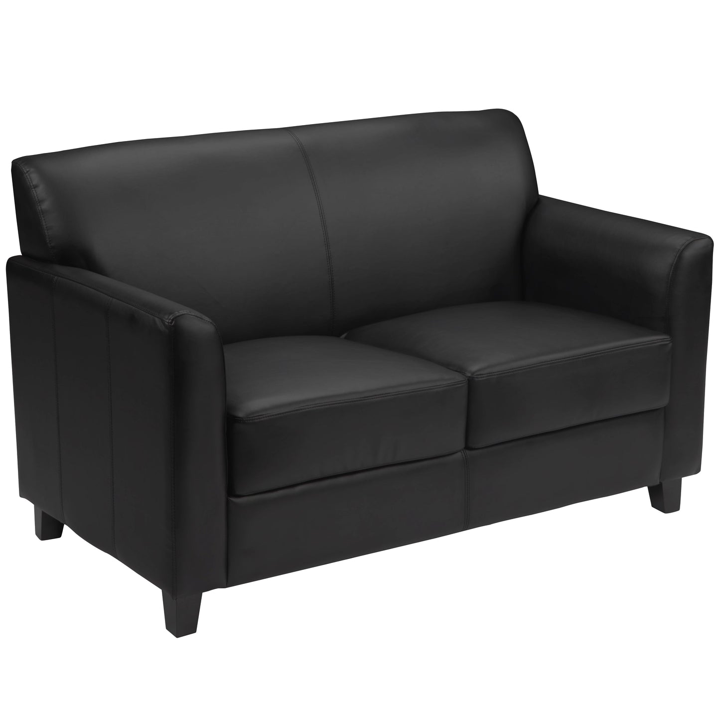 Black Leather Loveseat BT-827-2-BK-GG