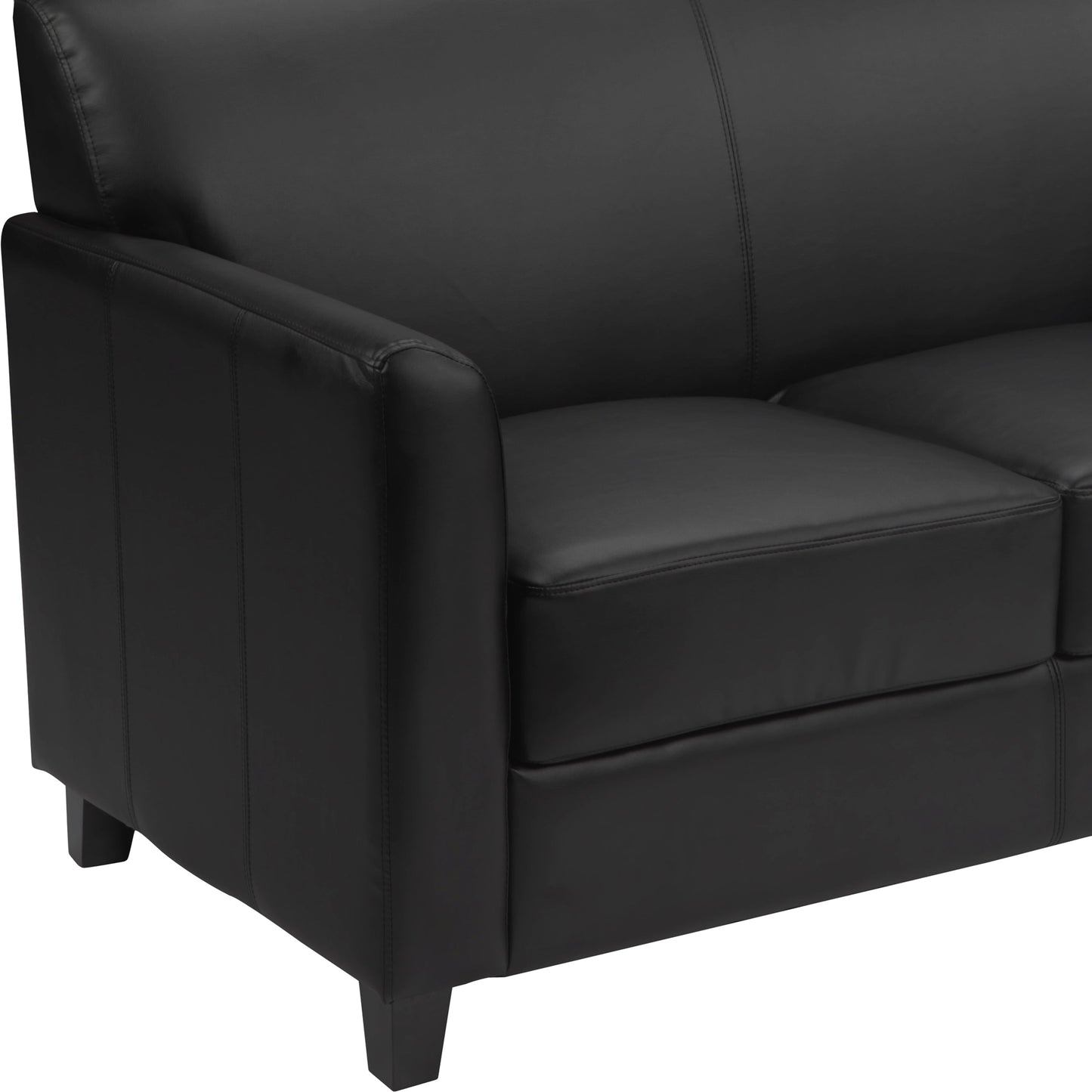 Black Leather Loveseat BT-827-2-BK-GG