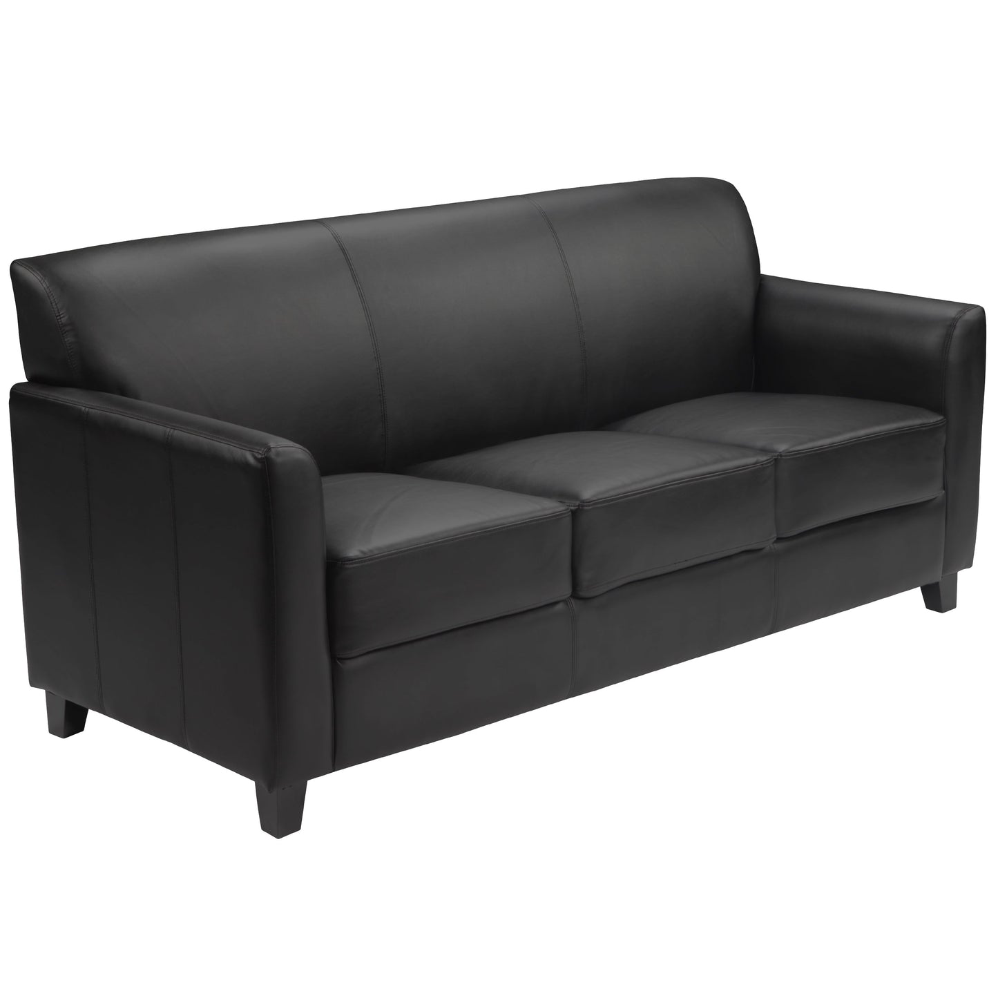 Black Leather Sofa BT-827-3-BK-GG