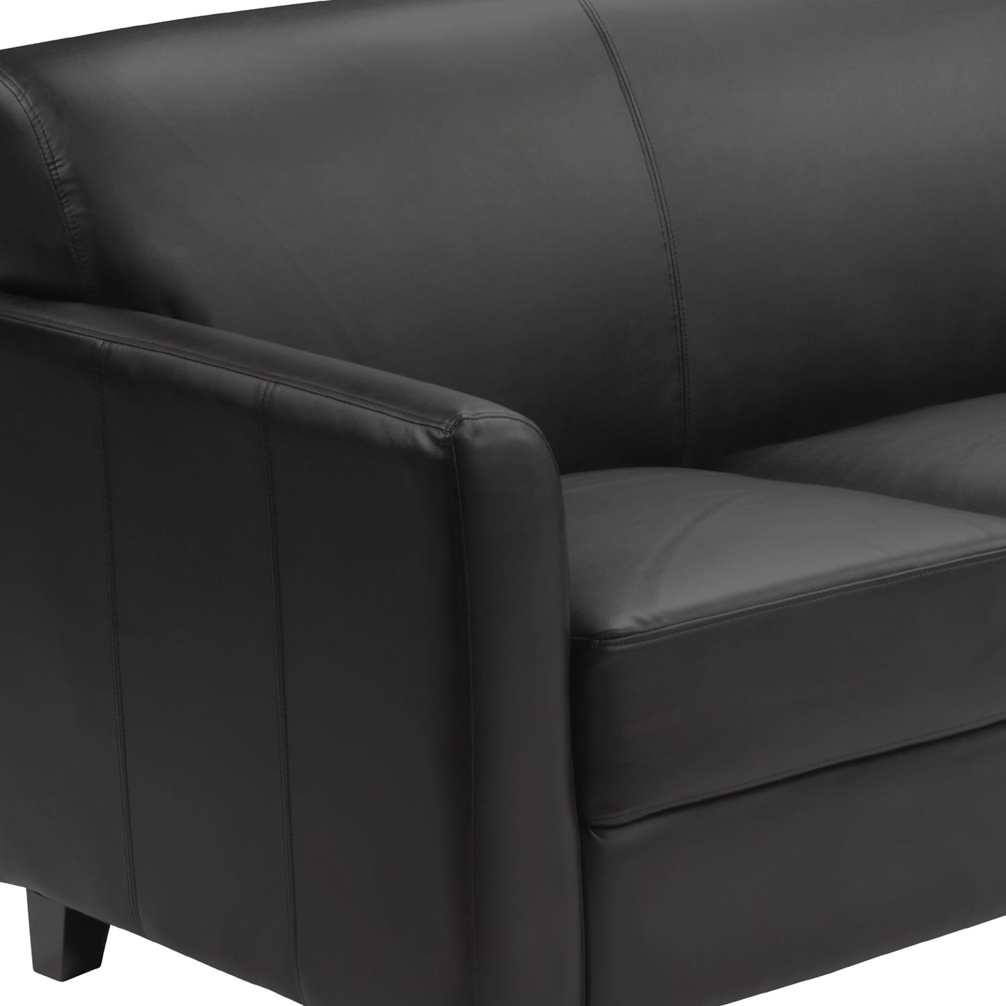 Black Leather Sofa BT-827-3-BK-GG