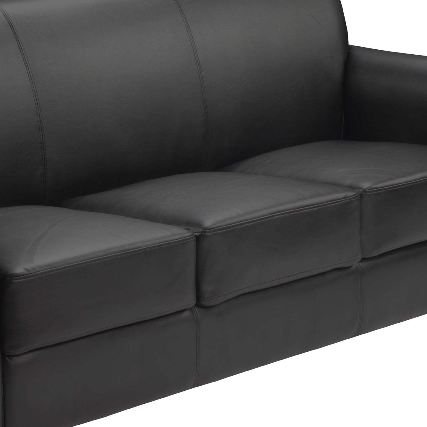 Black Leather Sofa BT-827-3-BK-GG