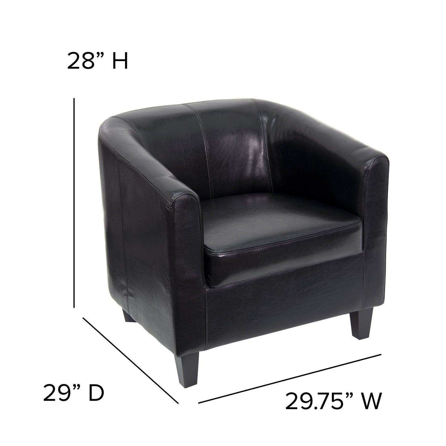 Black Leather Guest Chair BT-873-BK-GG