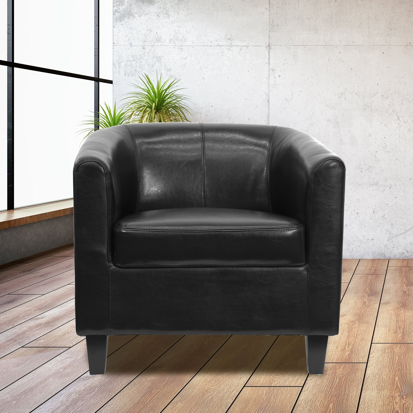 Black Leather Guest Chair BT-873-BK-GG