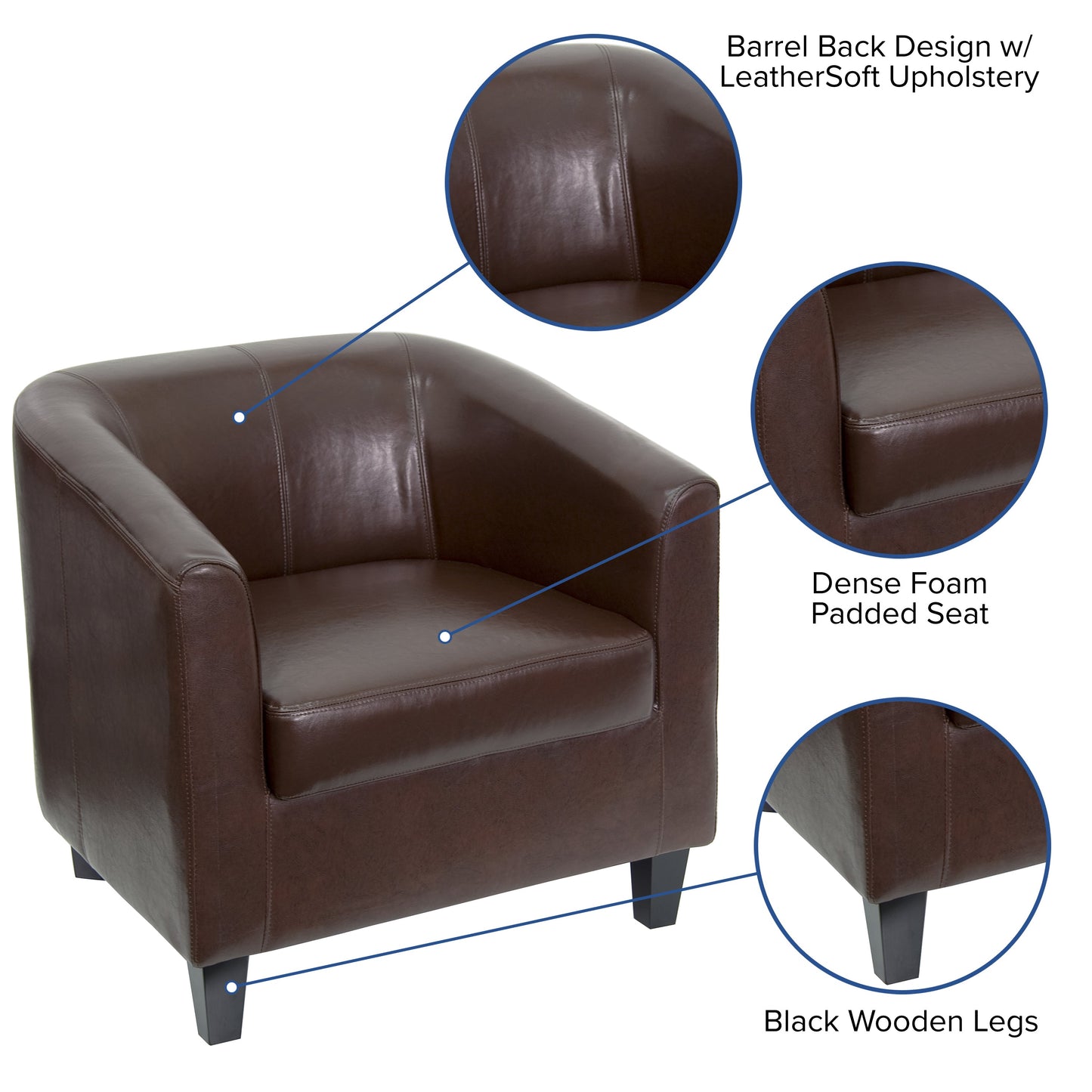 Brown Leather Guest Chair BT-873-BN-GG