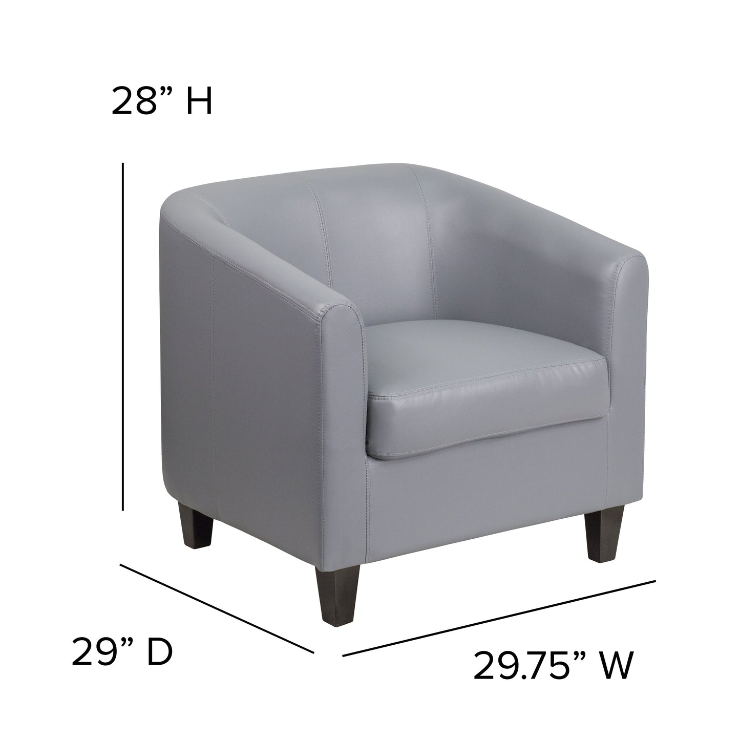 Gray Leather Guest Chair BT-873-GY-GG