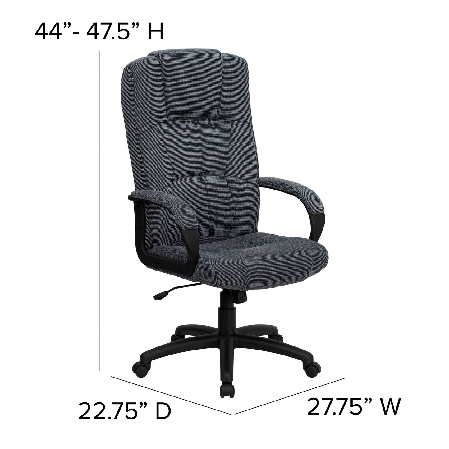 Gray High Back Fabric Chair BT-9022-BK-GG