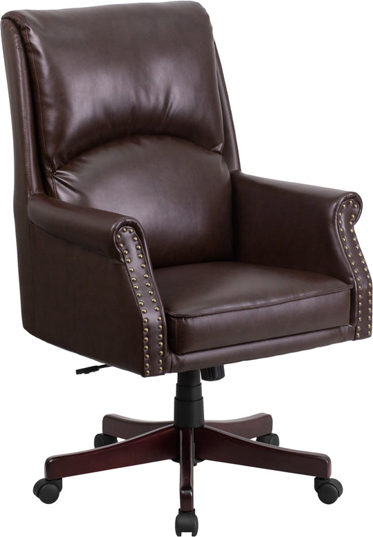 Brown High Back Leather Chair BT-9025H-2-BN-GG