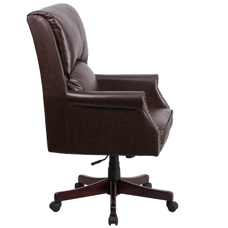 Brown High Back Leather Chair BT-9025H-2-BN-GG