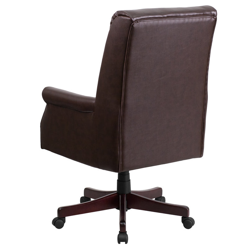 Brown High Back Leather Chair BT-9025H-2-BN-GG