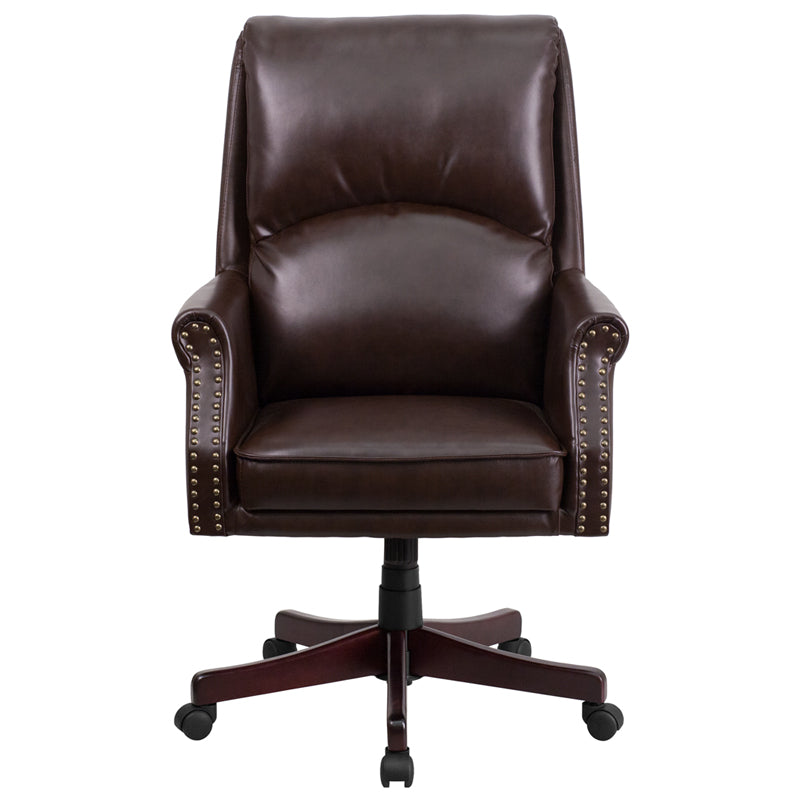 Brown High Back Leather Chair BT-9025H-2-BN-GG