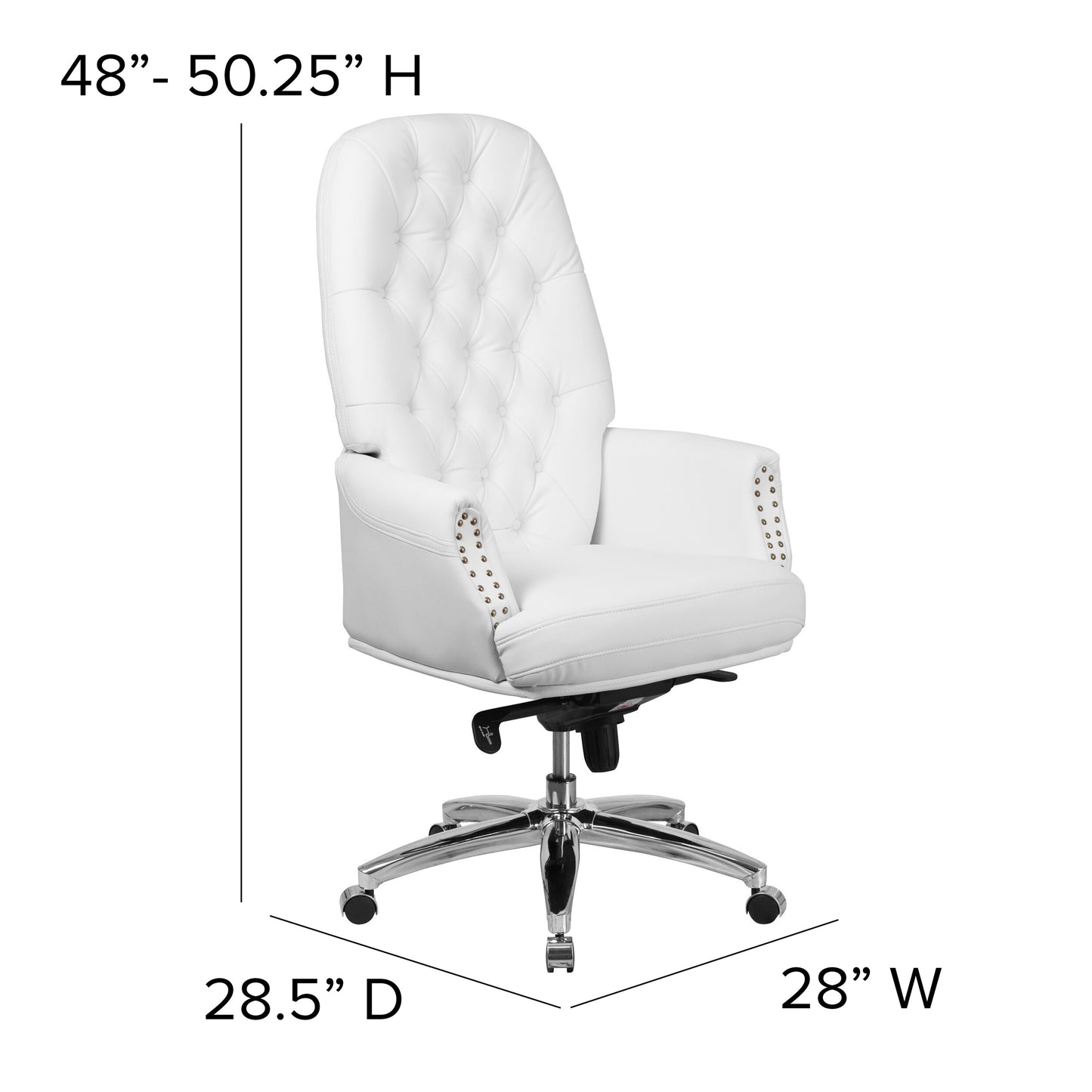 White High Back Leather Chair BT-90269H-WH-GG