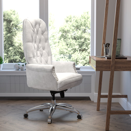 White High Back Leather Chair BT-90269H-WH-GG