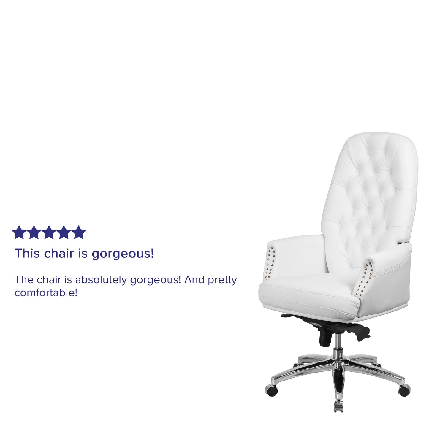 White High Back Leather Chair BT-90269H-WH-GG