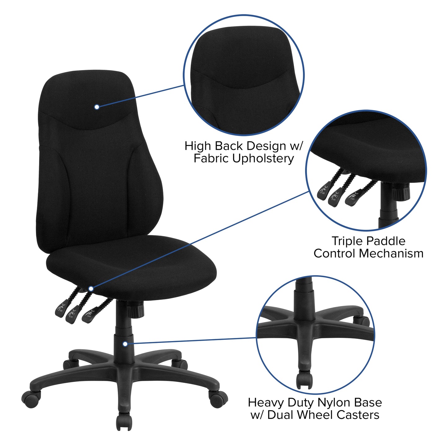 Black High Back Task Chair BT-90297H-GG