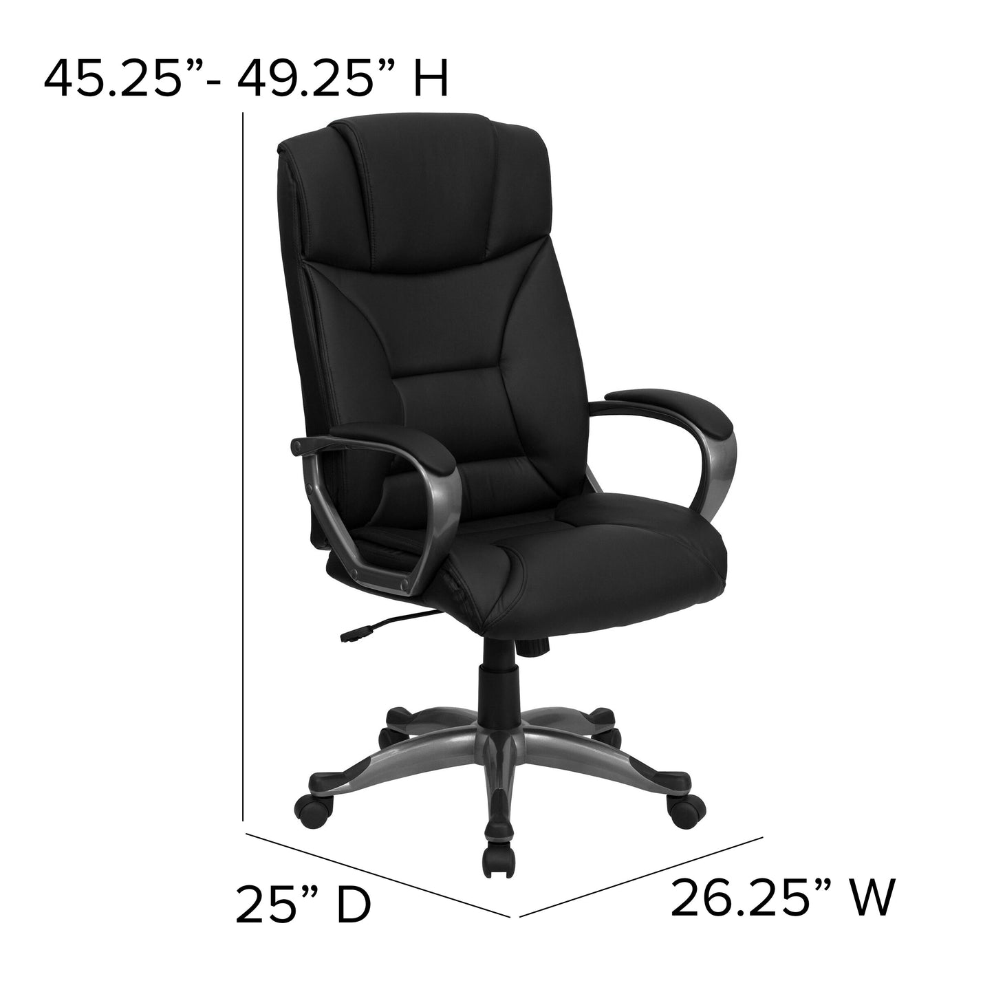 Black High Back Leather Chair BT-9177-BK-GG