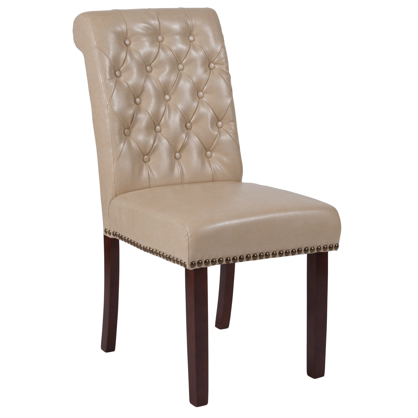 Beige Leather Parsons Chair BT-P-BG-LEA-GG