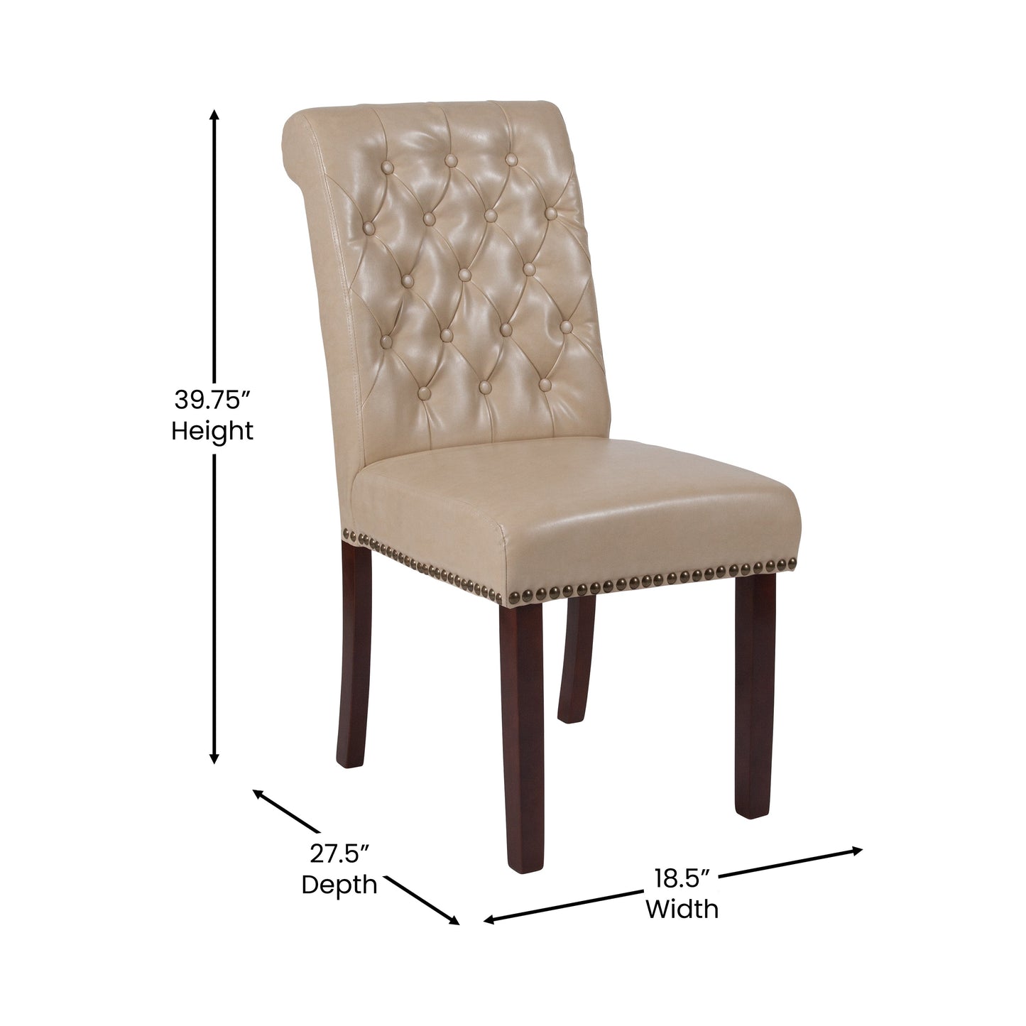 Beige Leather Parsons Chair BT-P-BG-LEA-GG