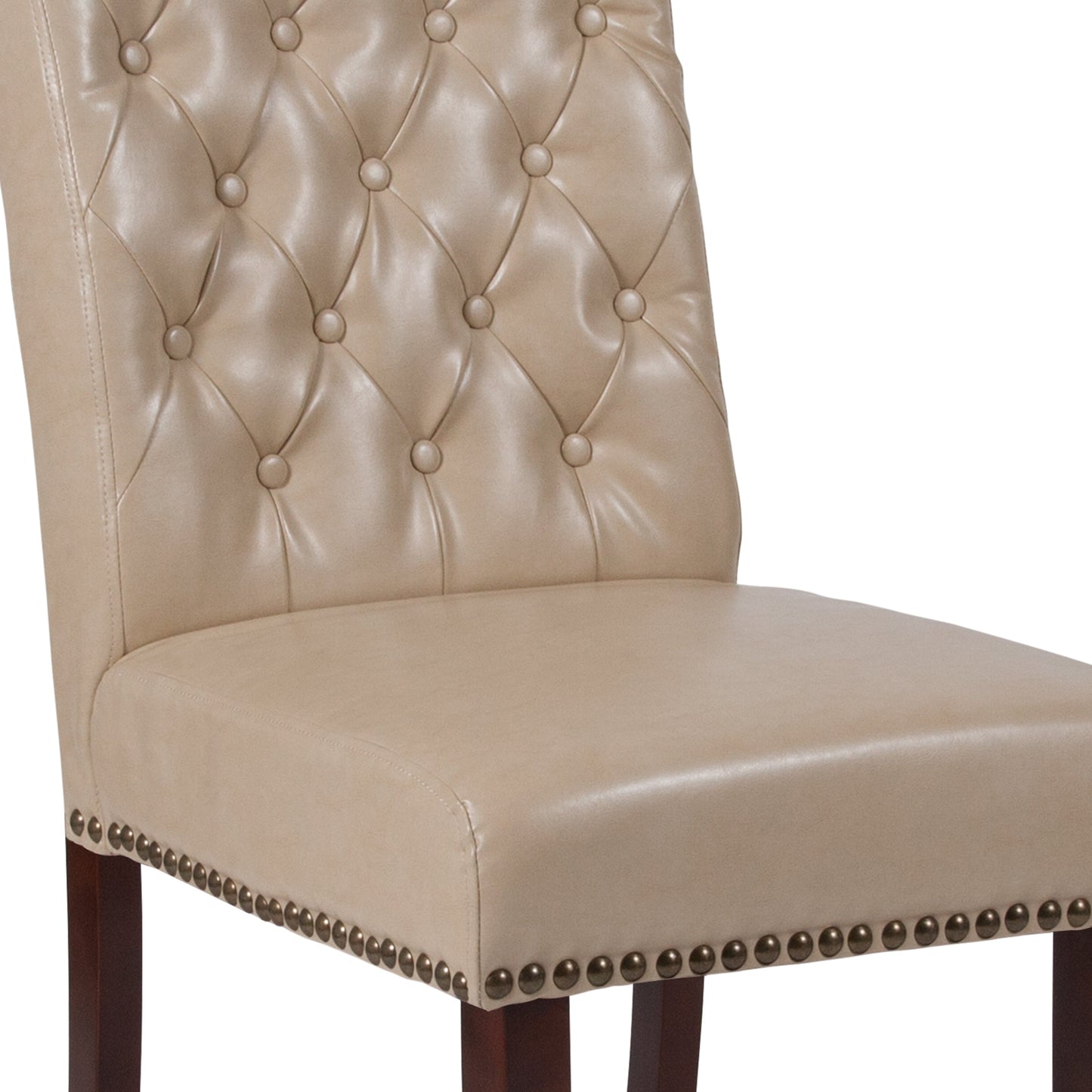 Beige Leather Parsons Chair BT-P-BG-LEA-GG