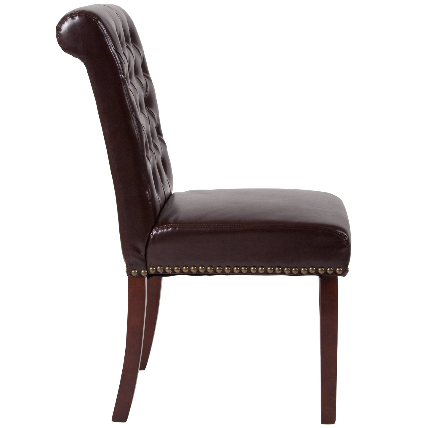 Brown Leather Parsons Chair BT-P-BRN-LEA-GG