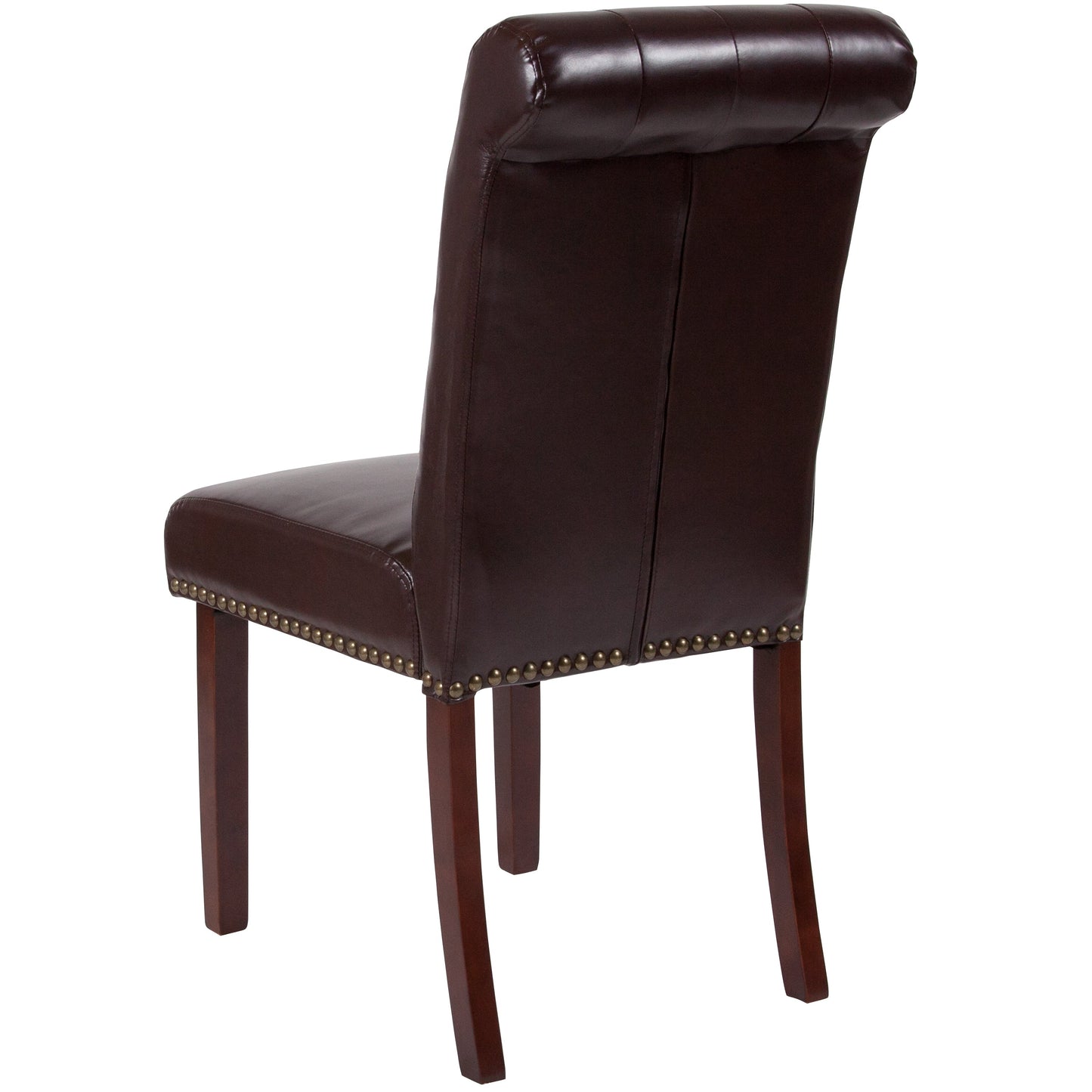 Brown Leather Parsons Chair BT-P-BRN-LEA-GG