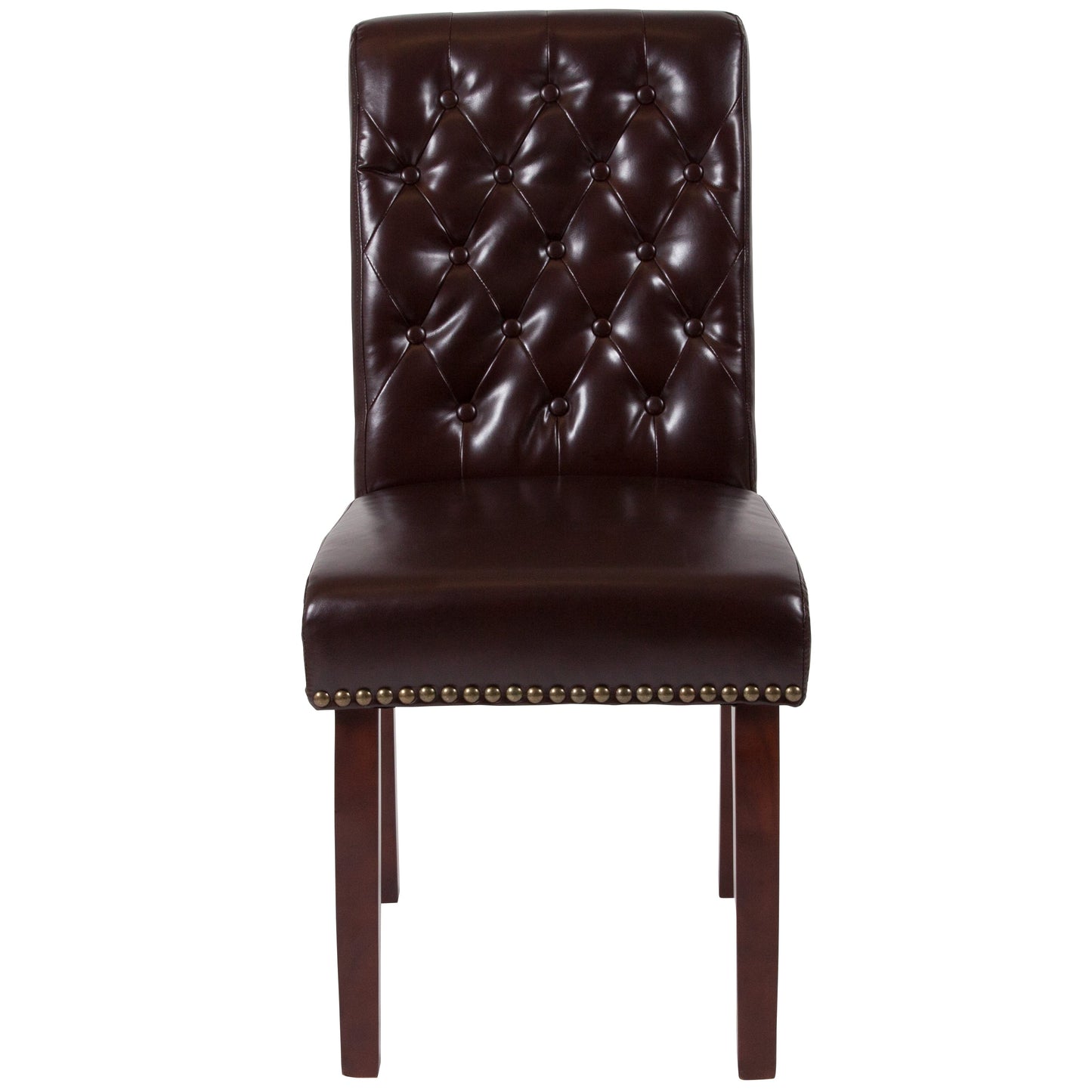 Brown Leather Parsons Chair BT-P-BRN-LEA-GG