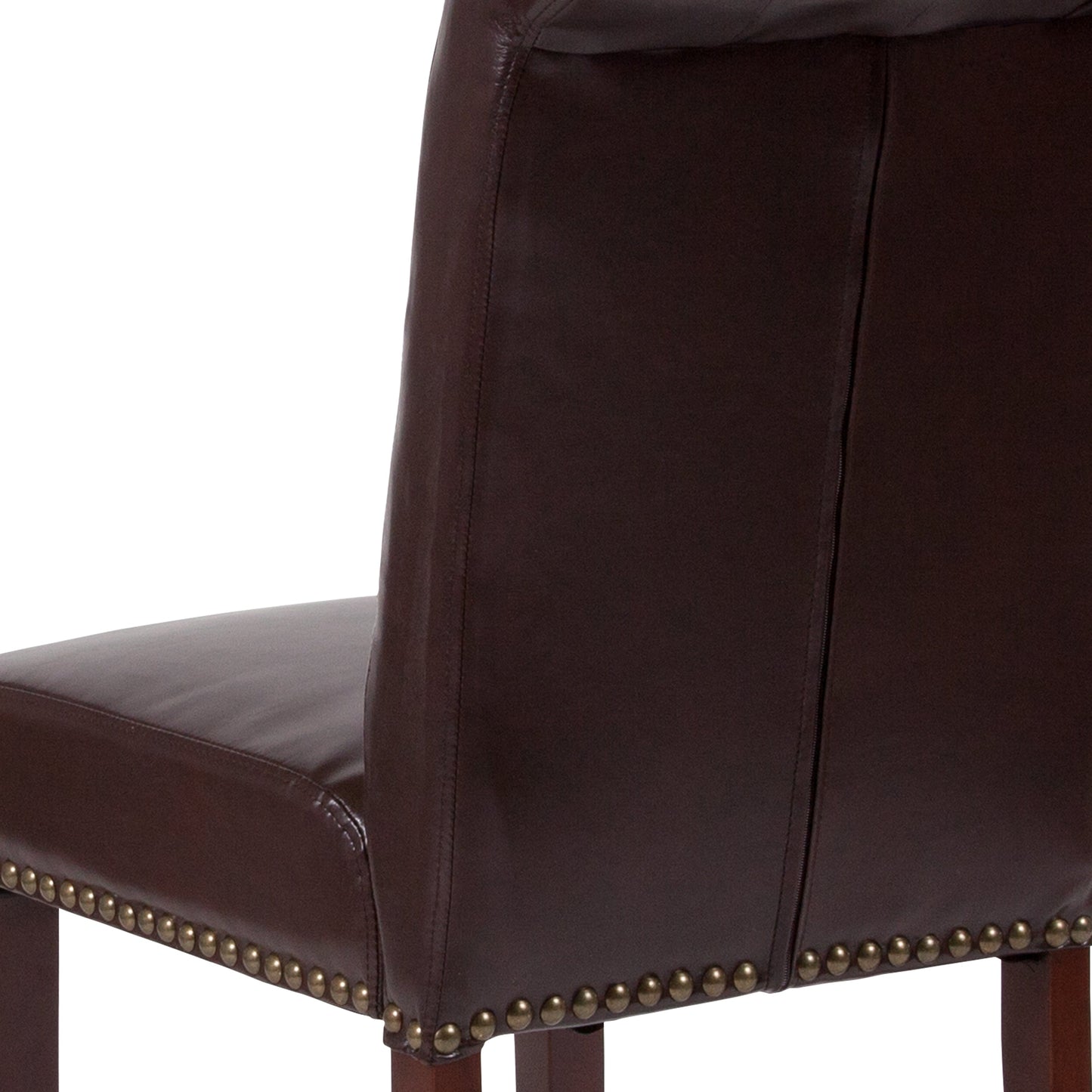 Brown Leather Parsons Chair BT-P-BRN-LEA-GG