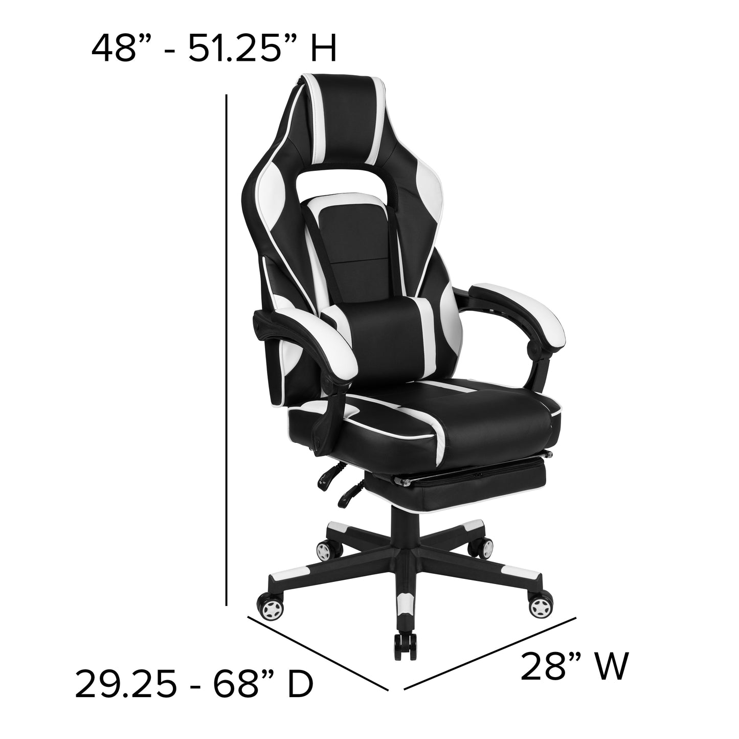 White Reclining Gaming Chair CH-00288-WH-GG