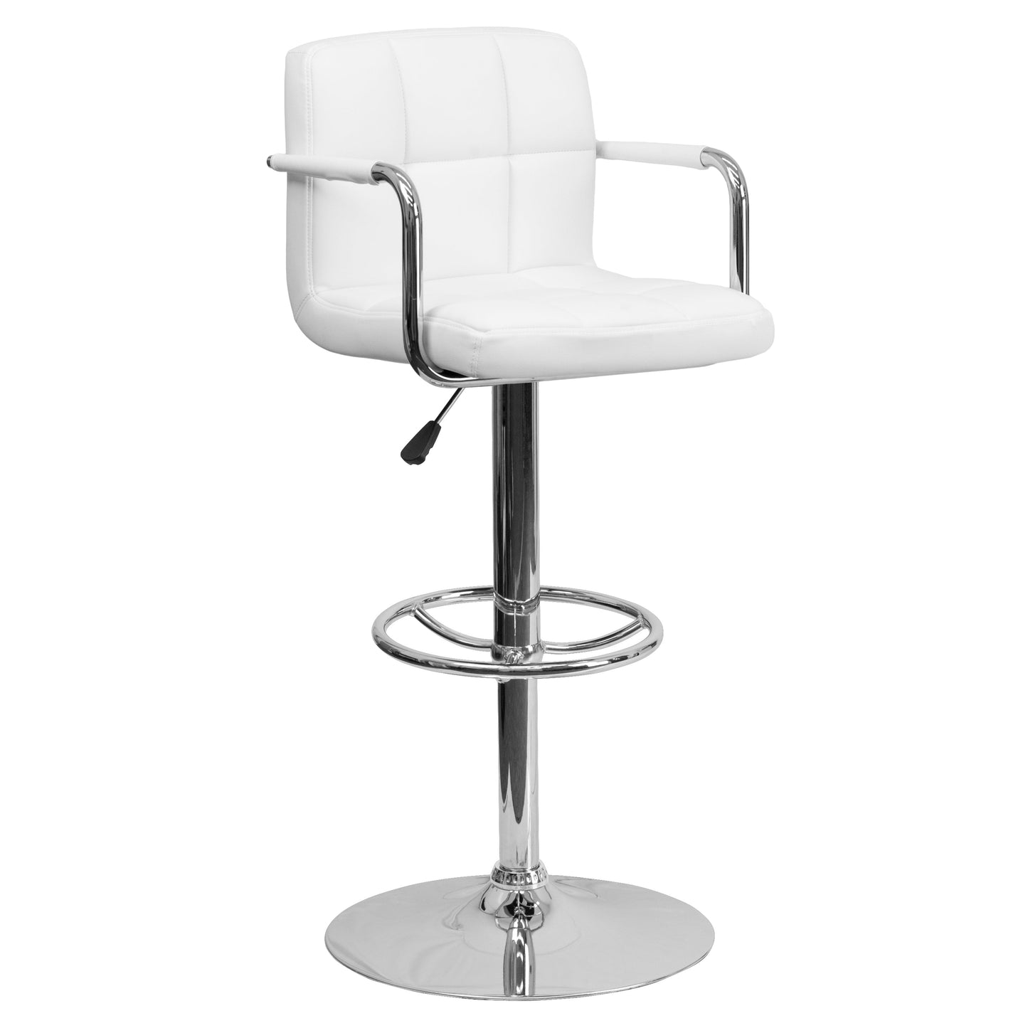 White Quilted Vinyl Barstool CH-102029-WH-GG