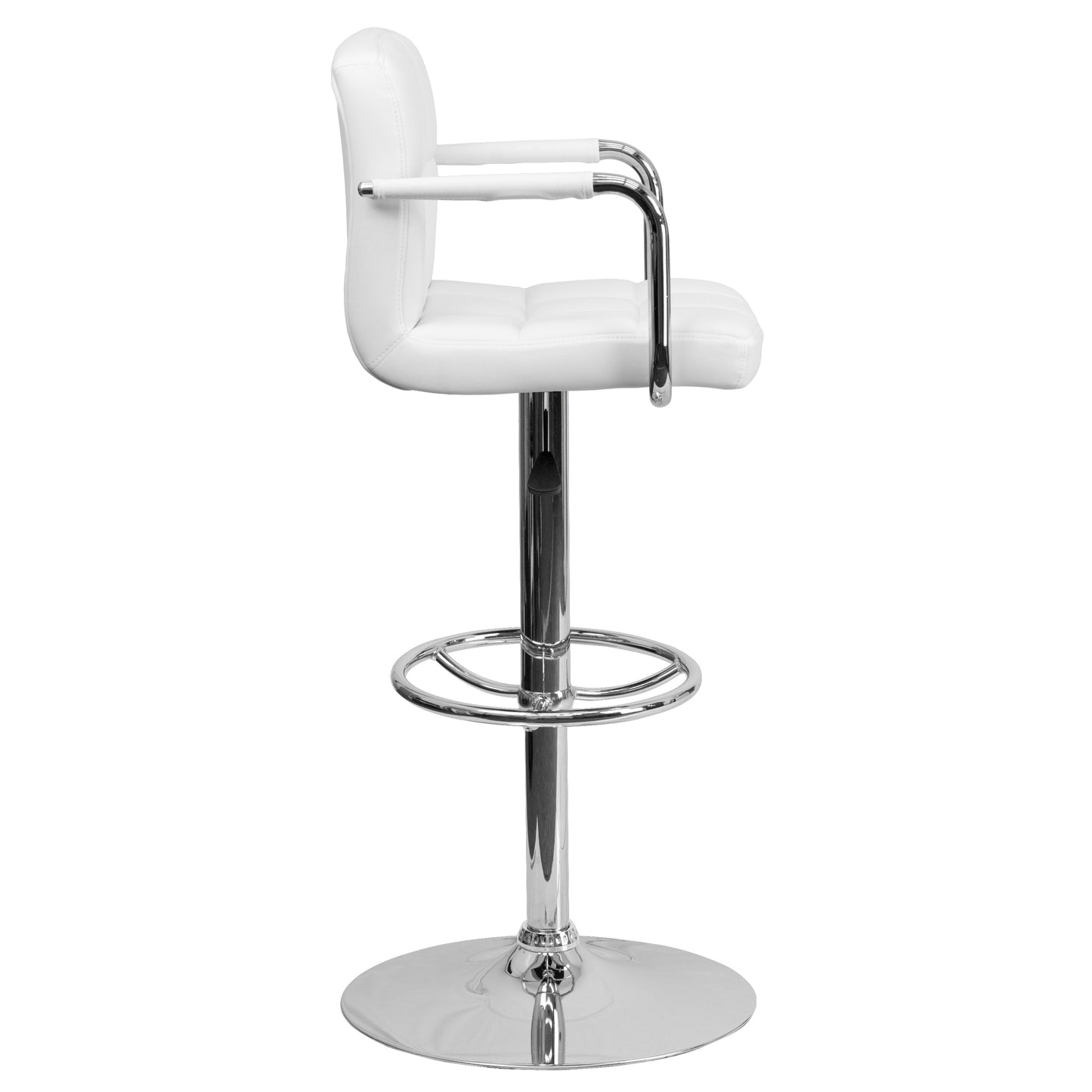 White Quilted Vinyl Barstool CH-102029-WH-GG