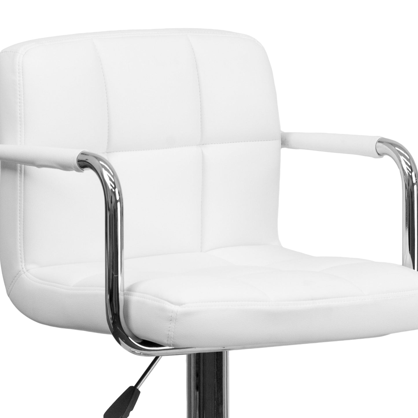 White Quilted Vinyl Barstool CH-102029-WH-GG