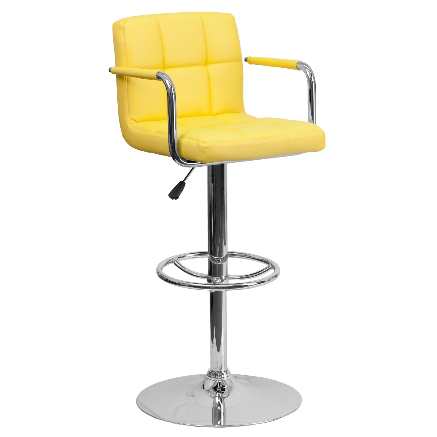 Yellow Quilted Vinyl Barstool CH-102029-YEL-GG