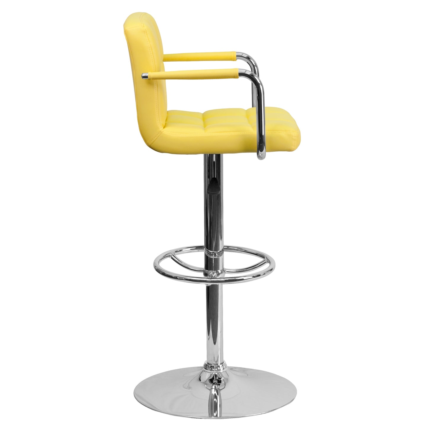 Yellow Quilted Vinyl Barstool CH-102029-YEL-GG