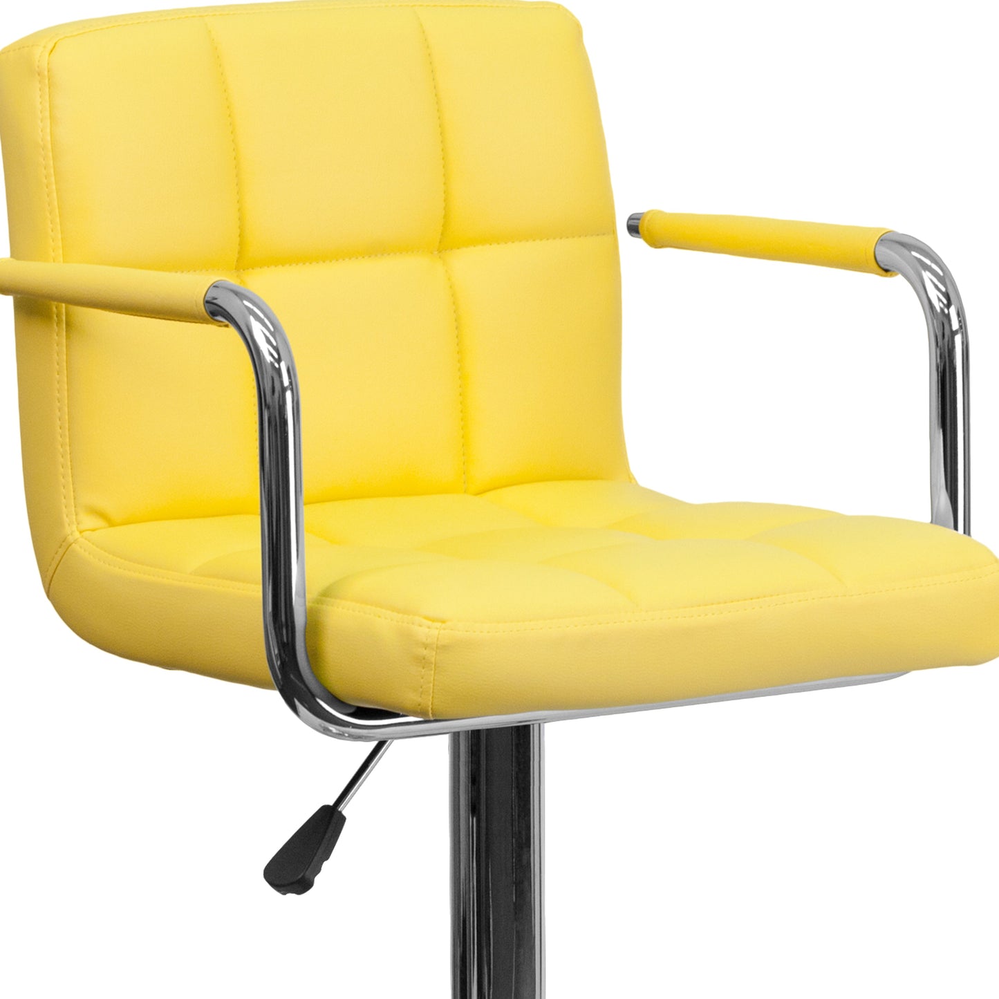 Yellow Quilted Vinyl Barstool CH-102029-YEL-GG