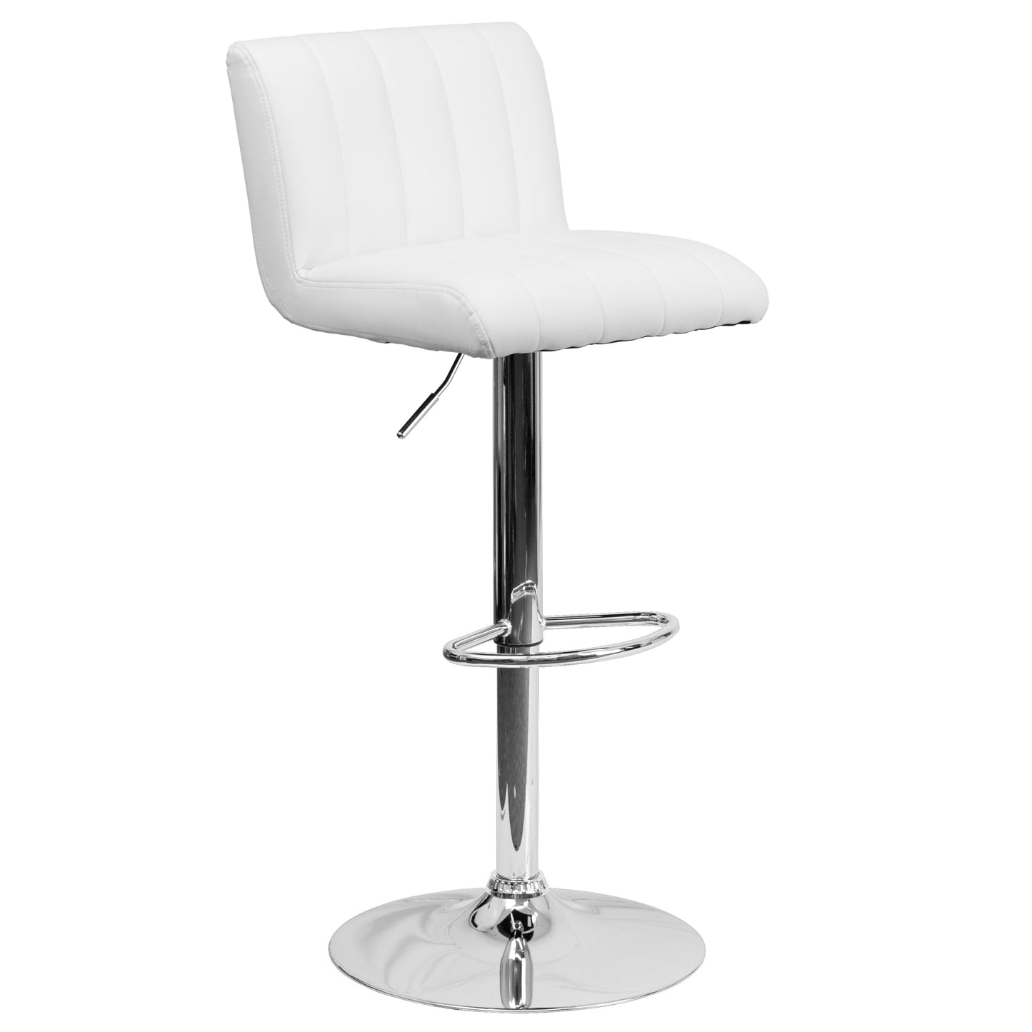 White Vinyl Barstool CH-112010-WH-GG