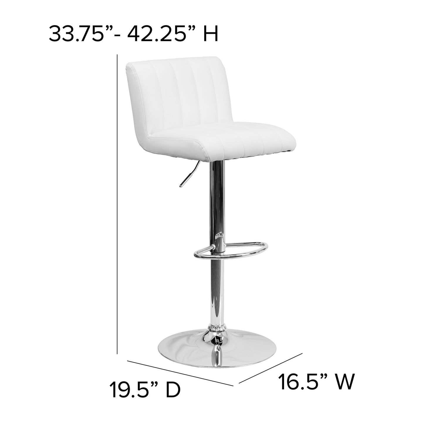 White Vinyl Barstool CH-112010-WH-GG