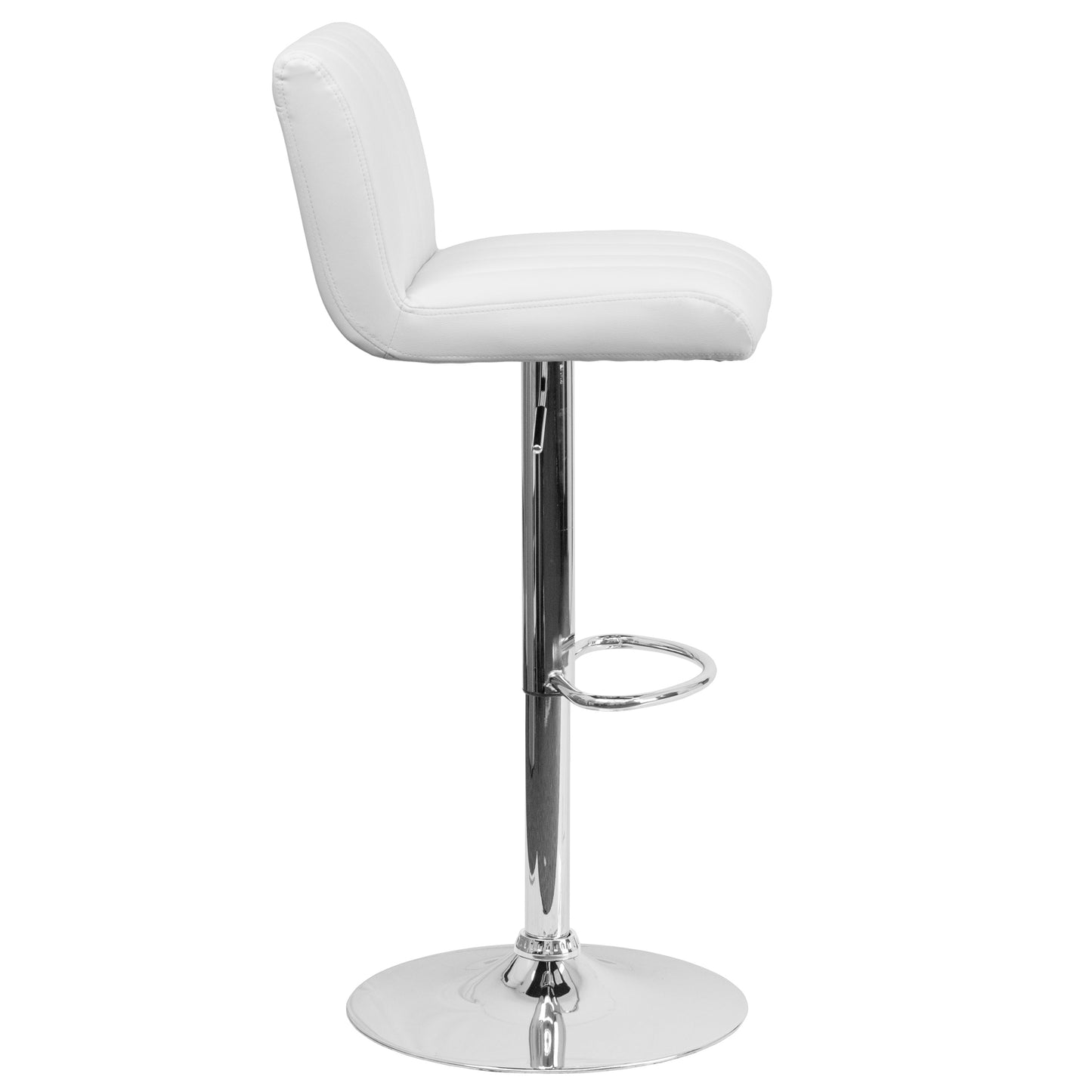 White Vinyl Barstool CH-112010-WH-GG