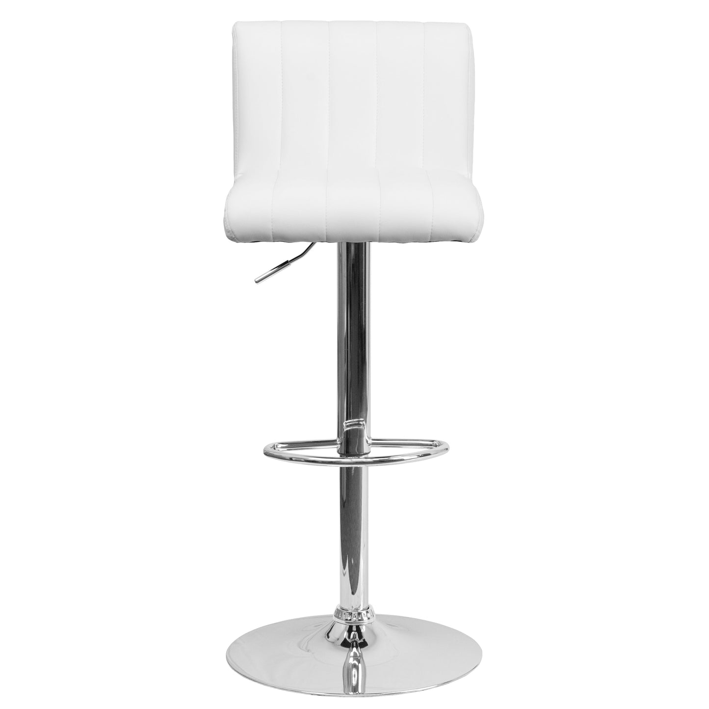 White Vinyl Barstool CH-112010-WH-GG