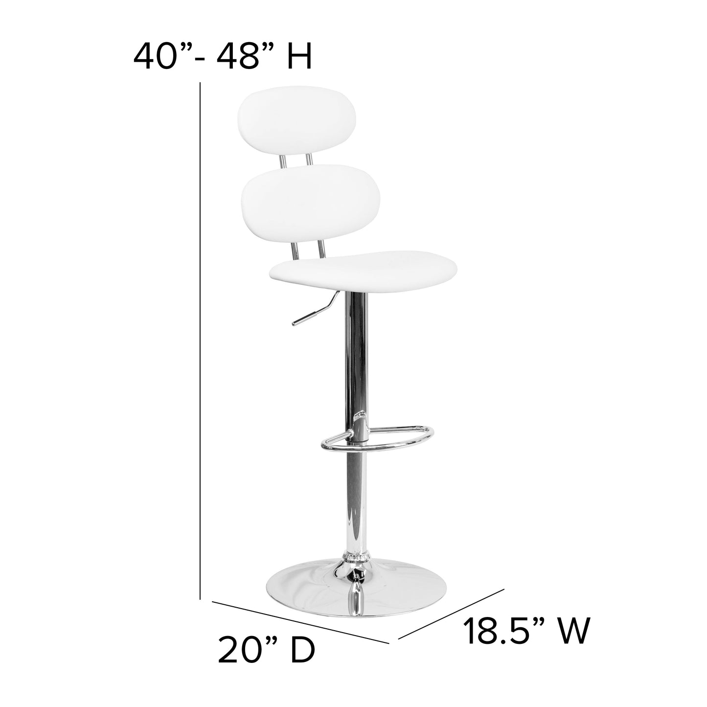 White Vinyl Barstool CH-112280-WH-GG