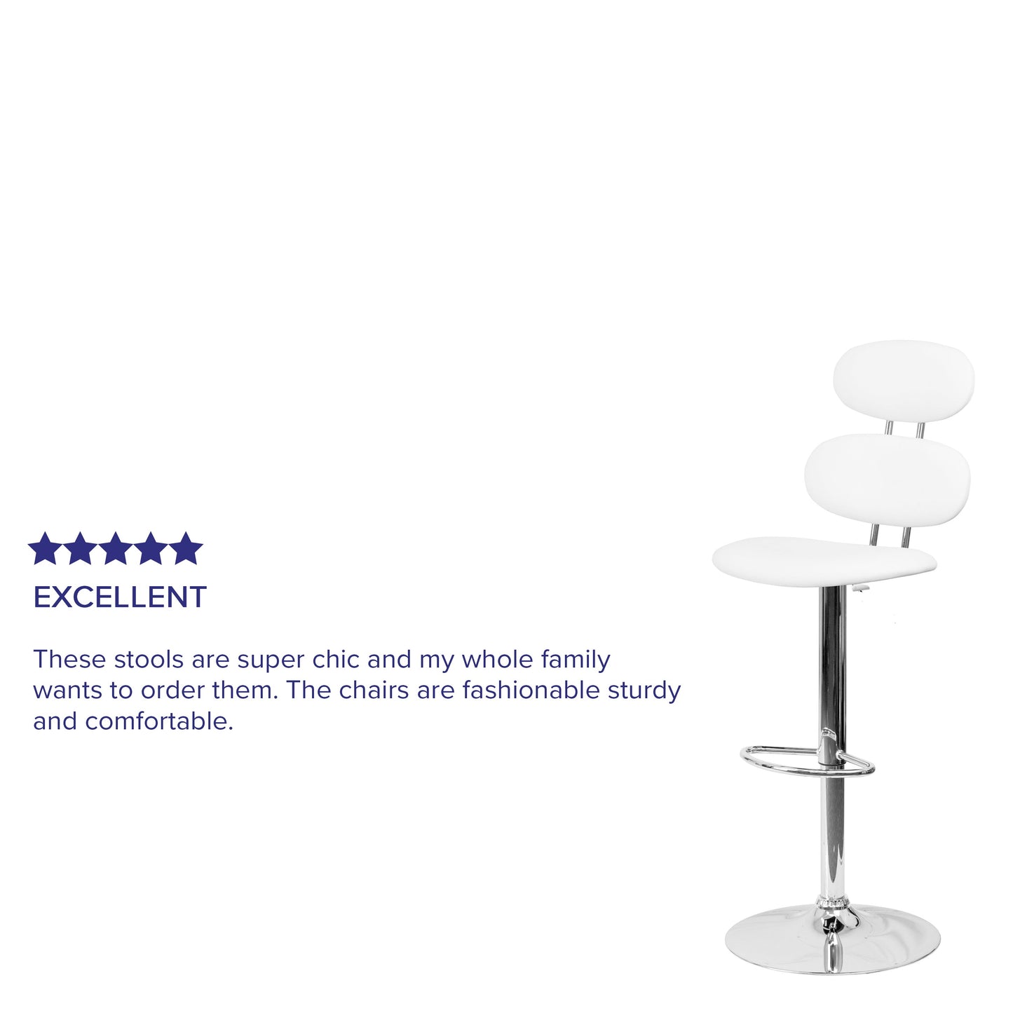 White Vinyl Barstool CH-112280-WH-GG