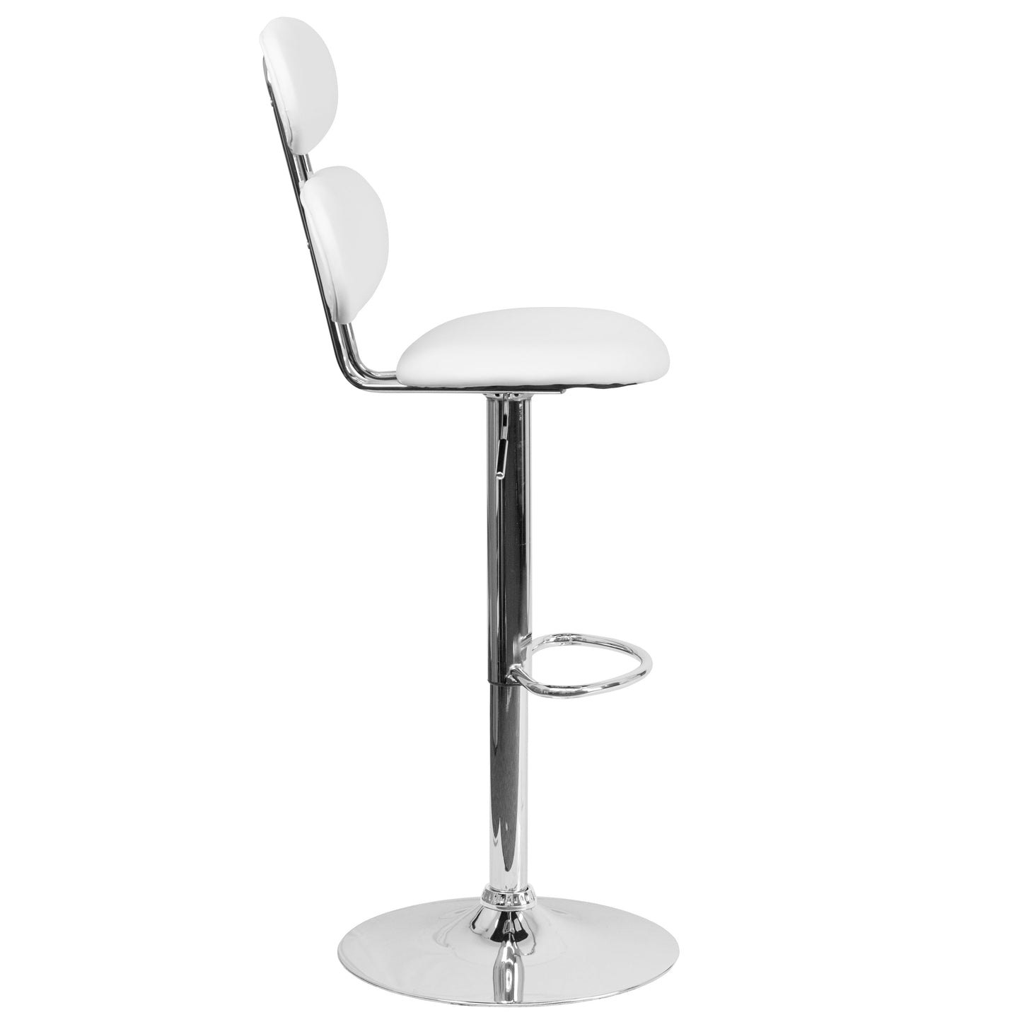 White Vinyl Barstool CH-112280-WH-GG