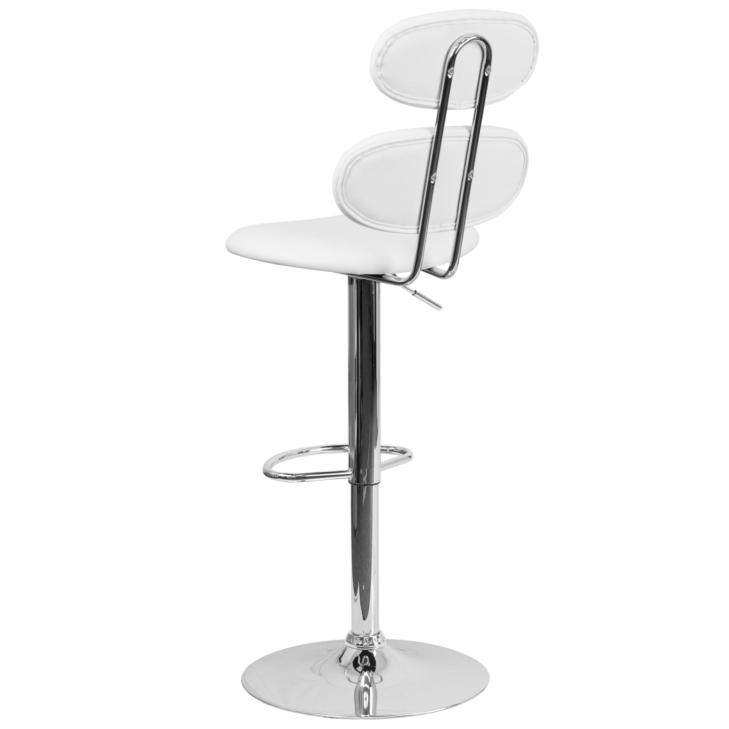 White Vinyl Barstool CH-112280-WH-GG