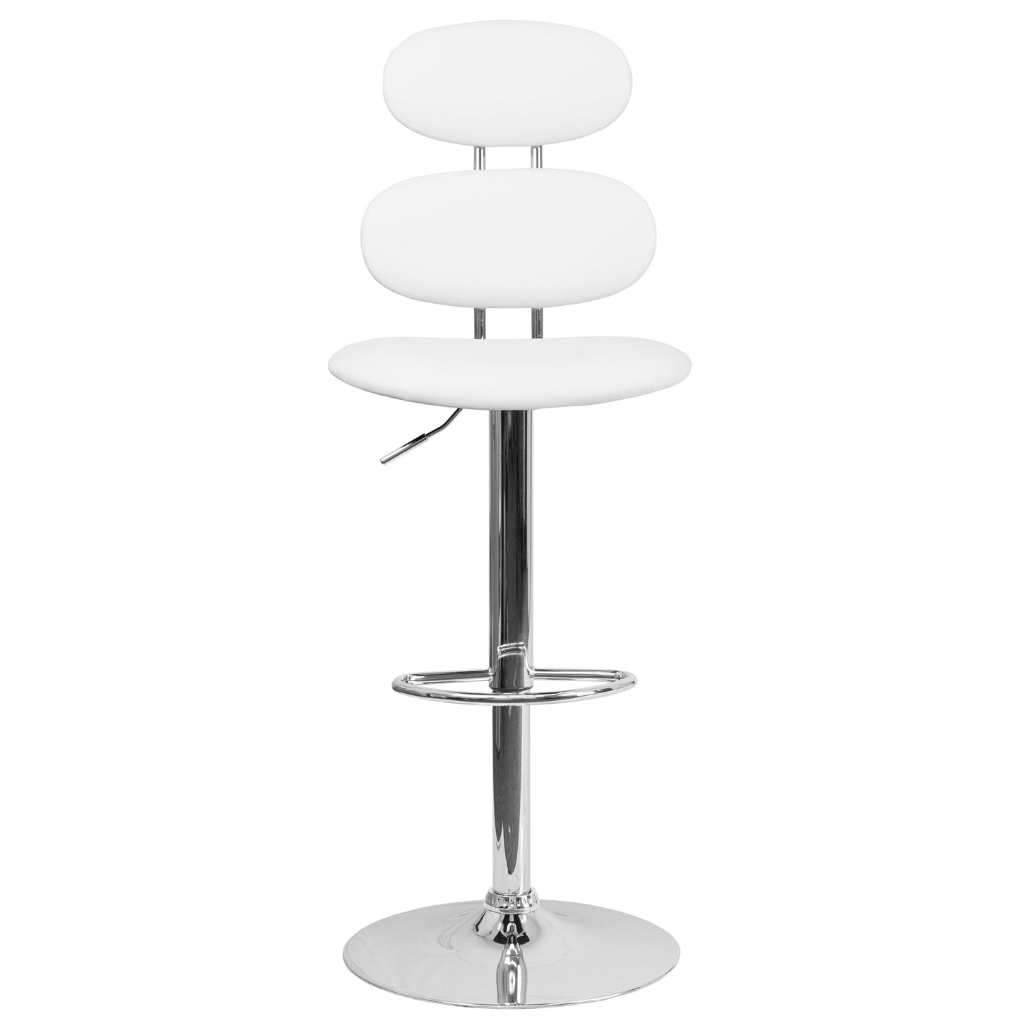 White Vinyl Barstool CH-112280-WH-GG