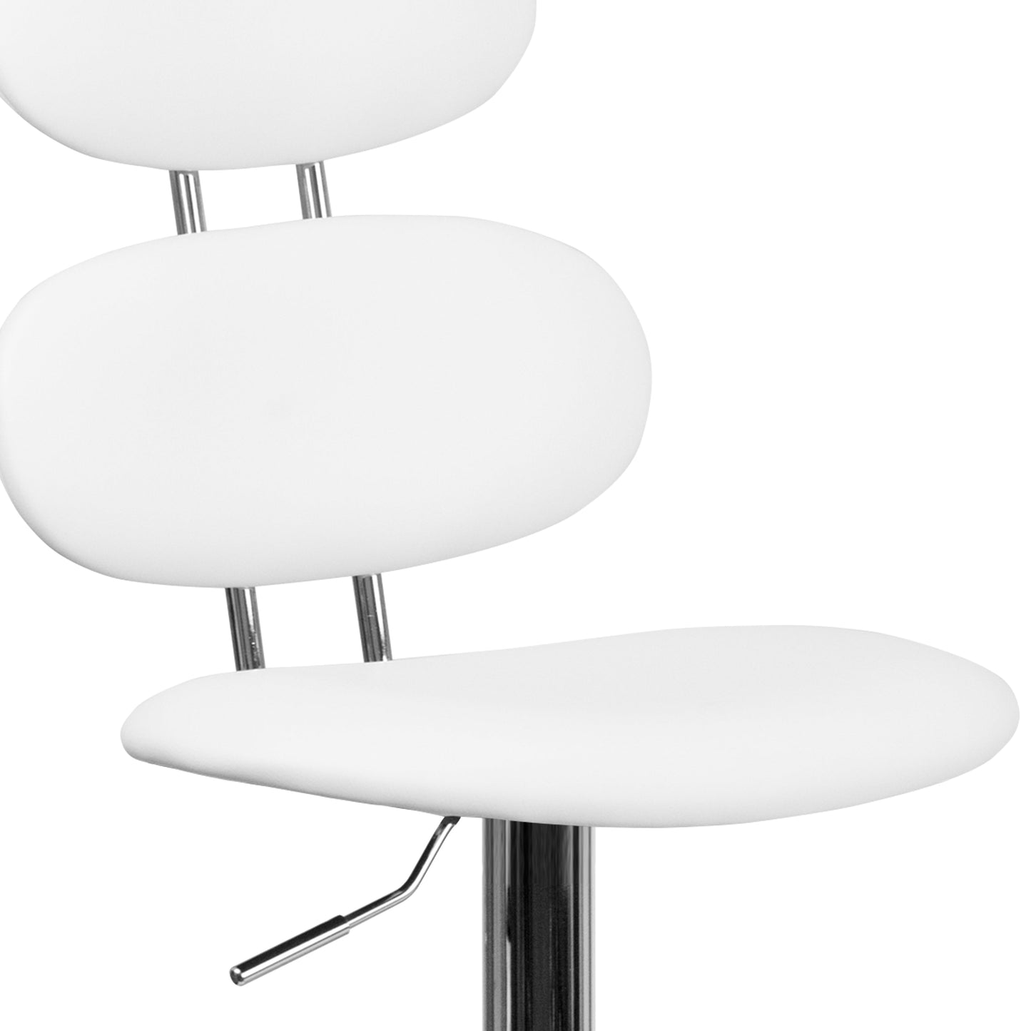 White Vinyl Barstool CH-112280-WH-GG