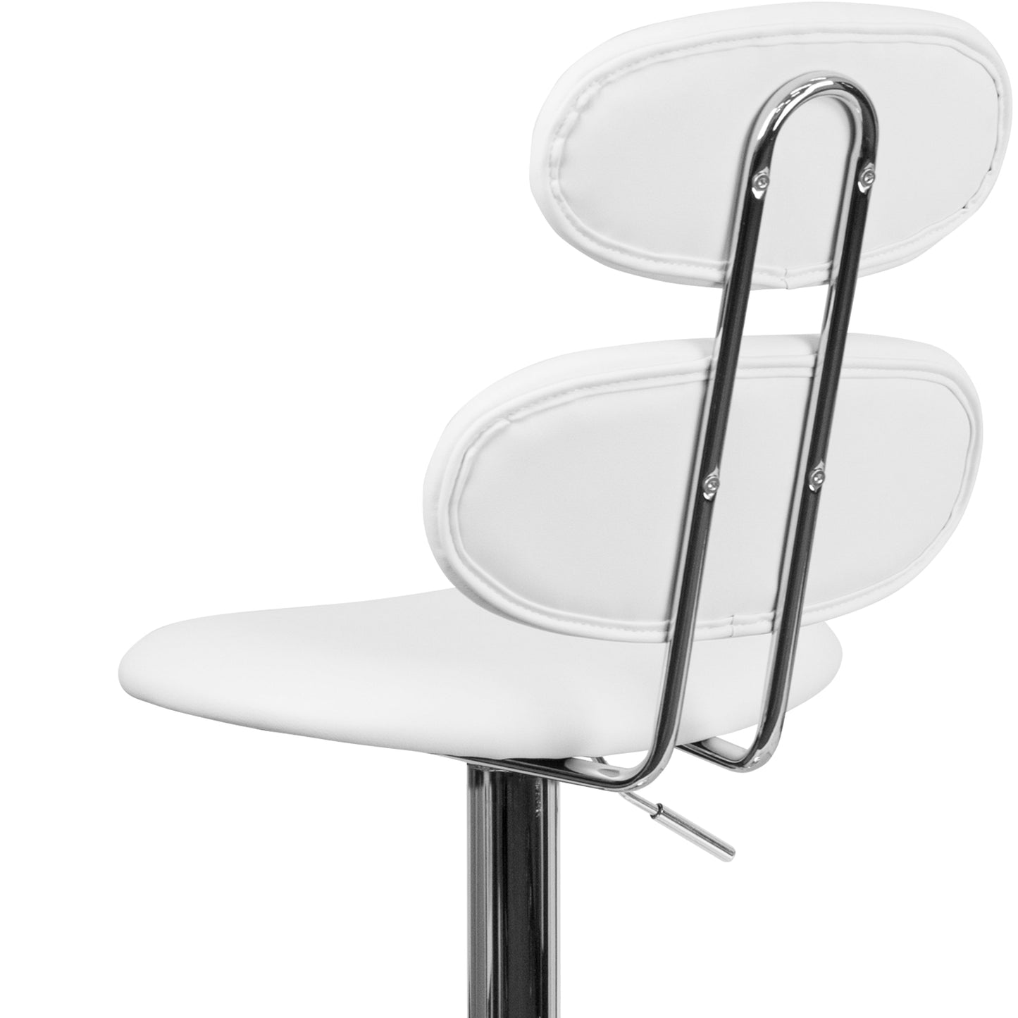 White Vinyl Barstool CH-112280-WH-GG