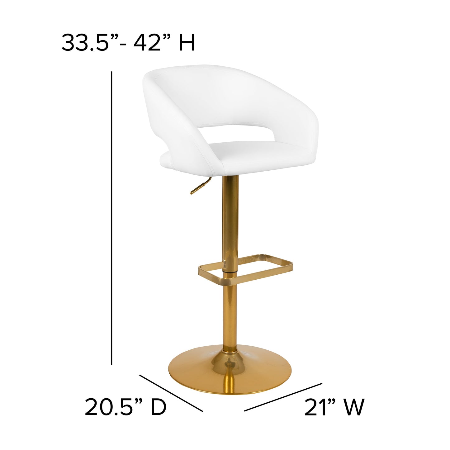 White Vinyl Barstool CH-122070-WH-G-GG