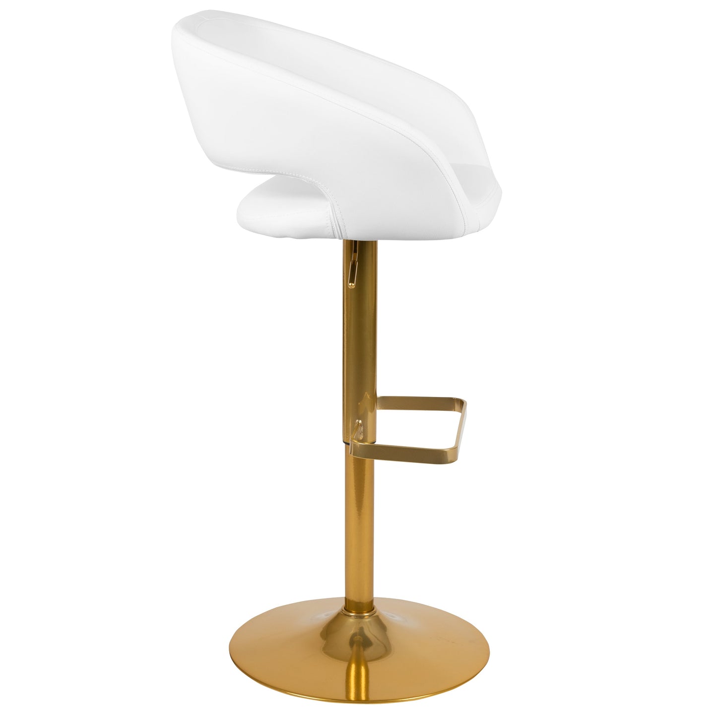 White Vinyl Barstool CH-122070-WH-G-GG