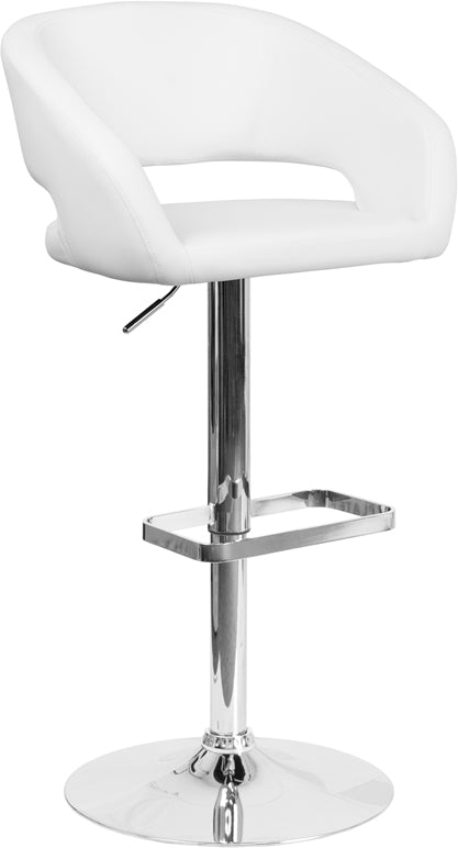 White Vinyl Barstool CH-122070-WH-GG