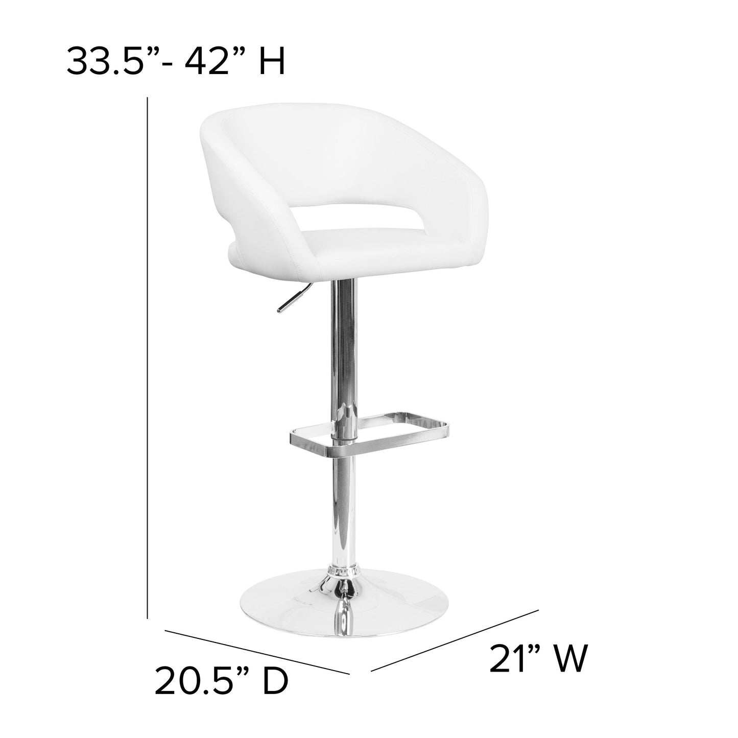 White Vinyl Barstool CH-122070-WH-GG